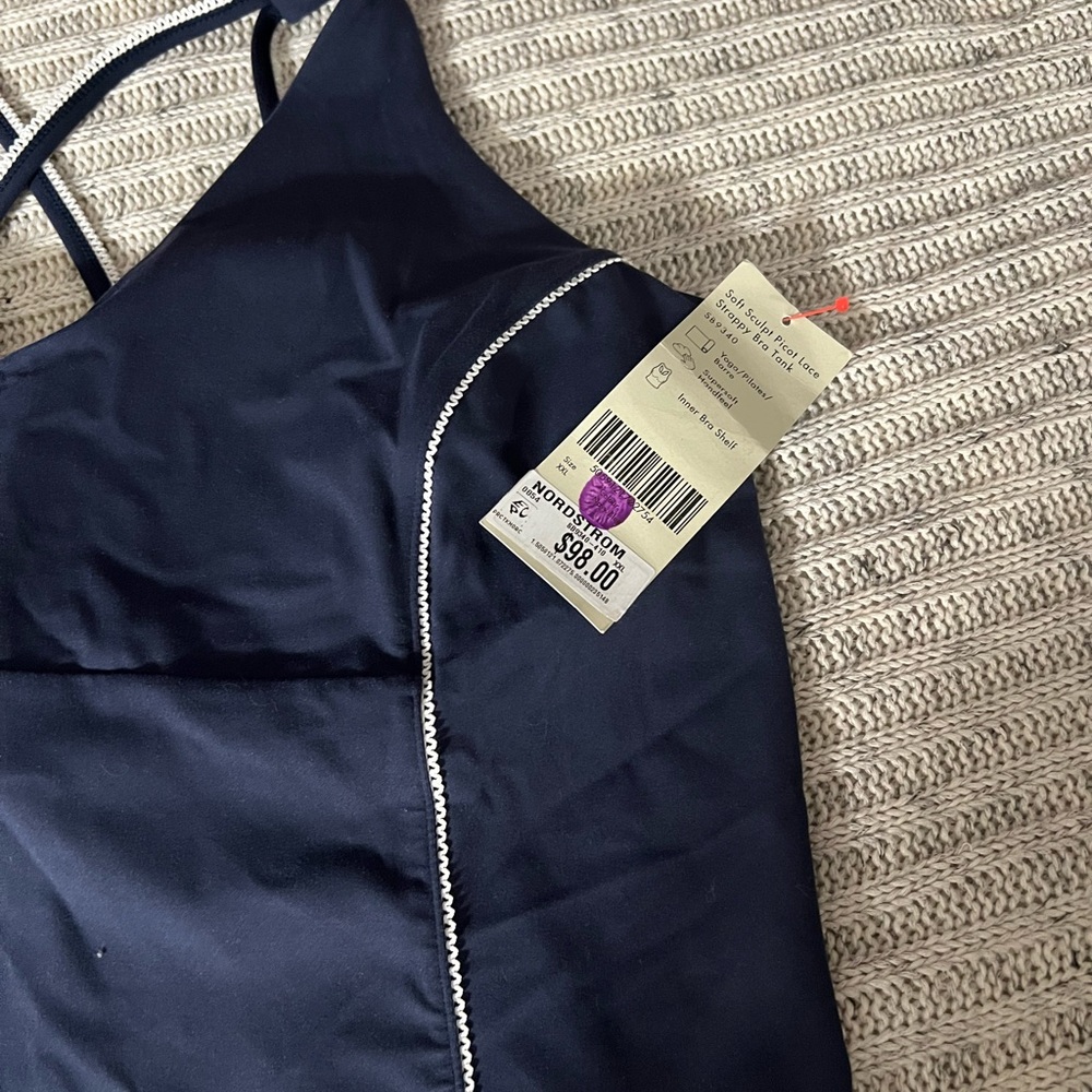 Sweaty Betty Navy Sports Bra with Strappy Back - Picture 3 of 4
